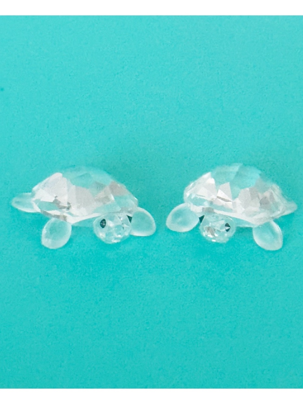 Lot of 2/Pair of Small Crystal Turtles EUC